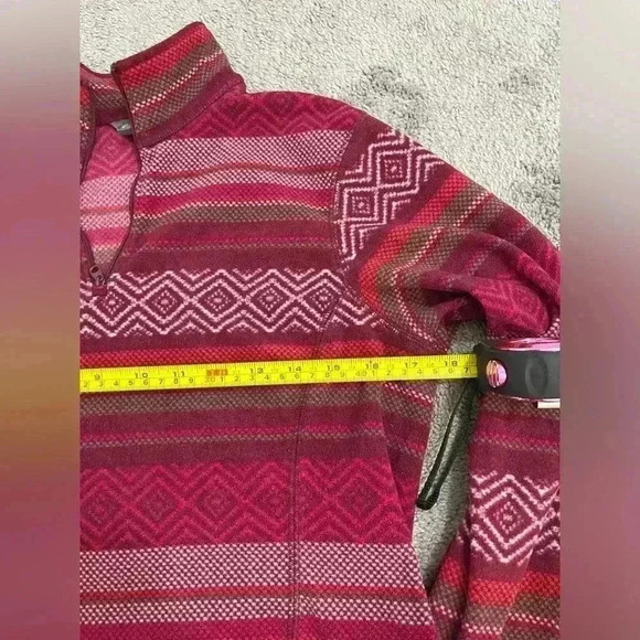 Eddie Bauer colorful tribal‎ striped fleece like pullover quarterzip sweatshirt - Picture 7 of 9